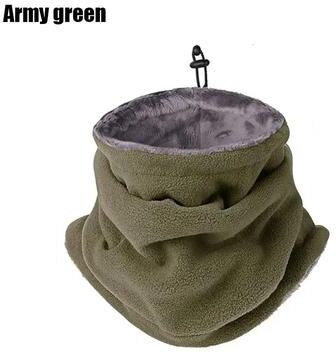 Uplifted Finds Winter Fleece Motorcycle Face Mask Neck Warmer Windproof Balaclava For Outdoor Sports army Green