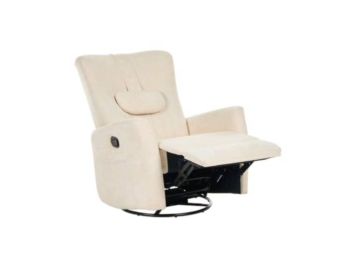 Beliani Relaxsessel Chenille Hellbeige manuell verstellbar Schaukelfunktion drehbar Rea