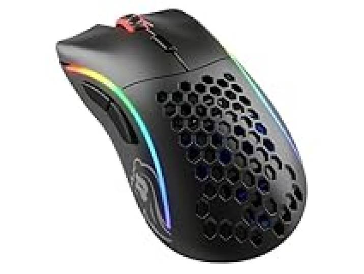 GLORIOUS Gaming Model D Wireless – gamingmus, superlätt, 69 g, laggfri 2,4 GHz-anslutning, upp Till 71 timmars batteri, RGB, BAMF-Sensor, ergonomisk, 6 knappar – Matt svart
