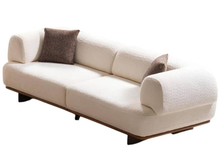 JVmoebel 3-Sitzer Beiges Polstersofa aus Textil für modernes Wohnzimmer, 1 Teile