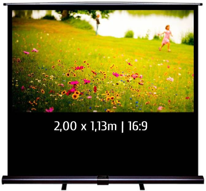 Kimex 045-1014 Écran de projection portable 90'' Écran portable 90", système de pantographe et boîtier de transport, idéal pour les présentations