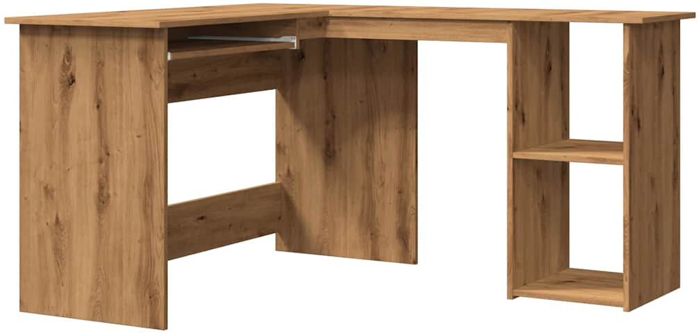 Ebern Designs Corliss Corner Desk Computer Desk Study L-shaped Desk Table Engineered Wood Artisan Oak 75cm H X 304.8cm W X 355.6cm D