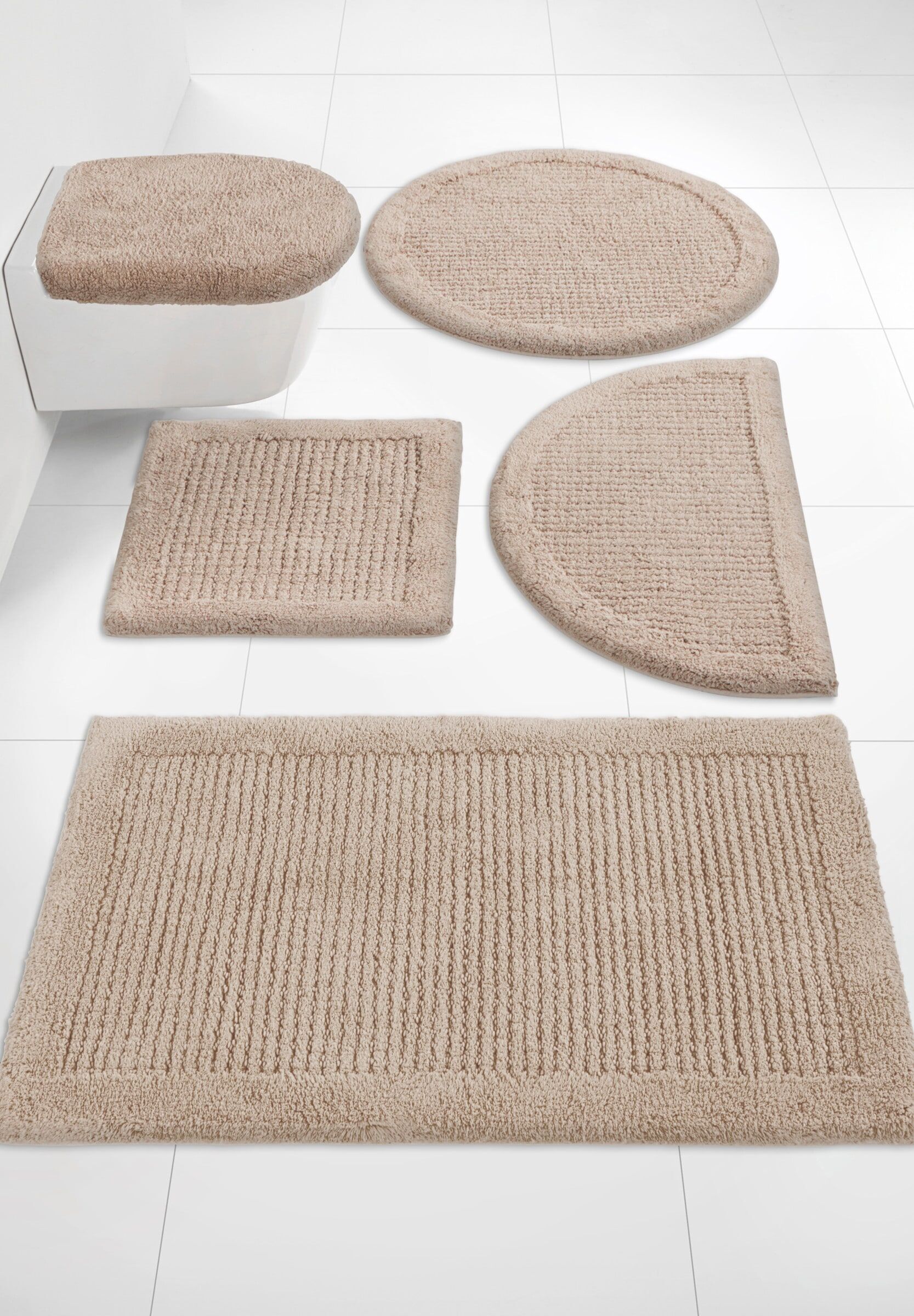 Teppich HEINE "Badteppich Badteppich 1", taupe, B:47cm Ø:0cm, Teppiche, Teppich