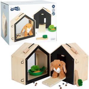 small-foot Spielset 12399, ab 3 Jahre, Hasenstall mit Auslauf, 16 Teile