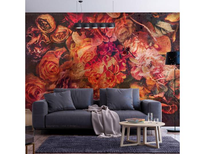 Kunstloft Vliestapete Orange 300/210 cm, Orange, Rot, 300x1 cm, Tapeten & Wandverkleidungen, Vliestapeten