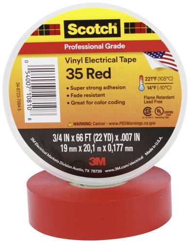 Scotch Scotch 35 SCOTCH35-19X20RD Isolierband Scotch 35 Rot (L x B) 20 m x 19 mm 1 St.