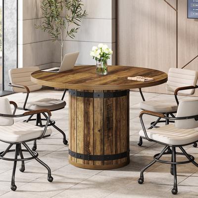 OEM Farmhouse Round Conference Table, Office Seminar Meeting Boardroom Desk