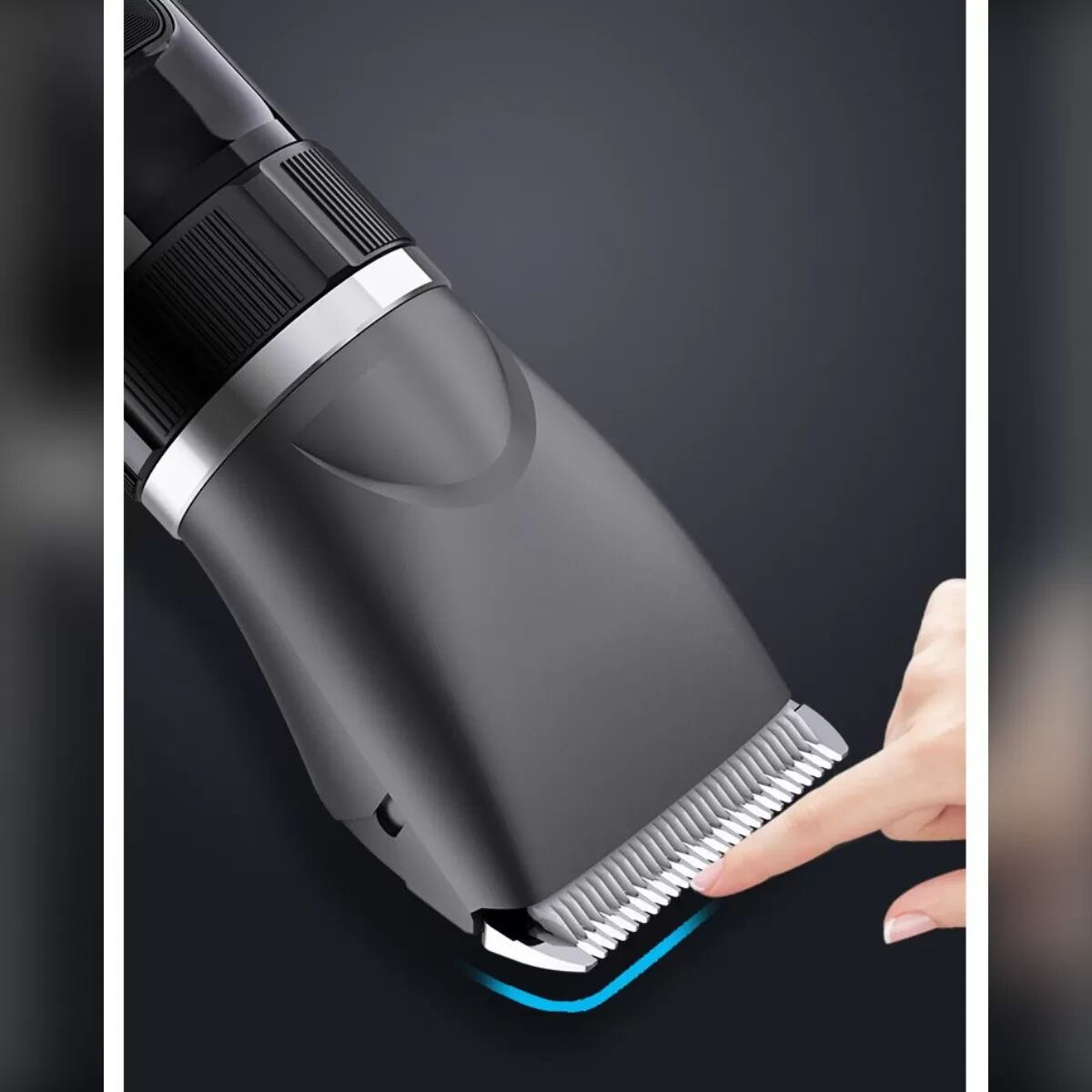 INF Kabelloser Haustier-Haarschneider — 2000mah wiederaufladbarer Trimmer mit Keramik- und Stahlklingen, 4-Positionen Schwarz