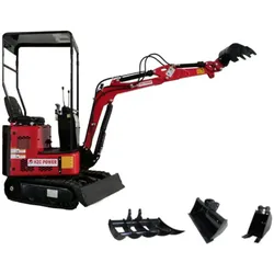 HZC power Minibagger HZC Power DKB881, Diesel, 920 Kg, Arm schwenkbar, rot