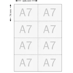 10 Bogen - Einsteckschilder für Ausweishüllen, 104 Stück, DIN A7, Papier, weiß