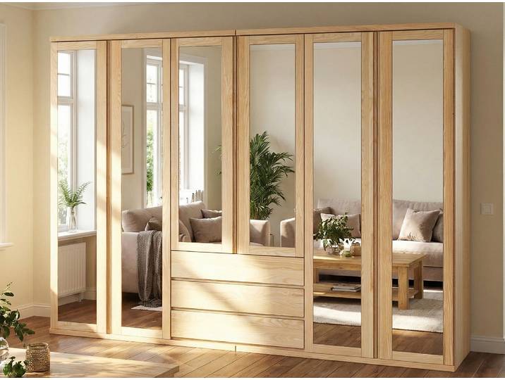 Drehtürenschrank „Sandra“ Esche 6-türig Massivholz Esche