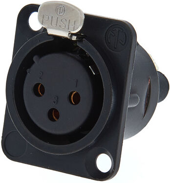 Neutrik NC3 FD-S-1-B noir avec contacts dorés