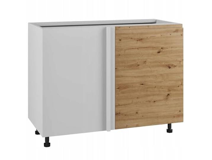 Laclar Eckunterschrank LUGO mit grifflosem - verstellbaren Füßen - 90 cm Breite - 58 cm Tiefe - ideal für Moderne Küchen - leicht zu montieren - Flexible Türöffnung - Artisan Oak