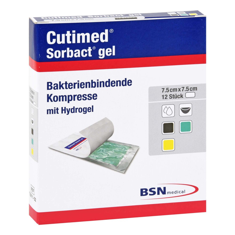 Avitamed GmbH Cutimed Sorbact Gel Kompressen 7,5x7,5 cm 16225971