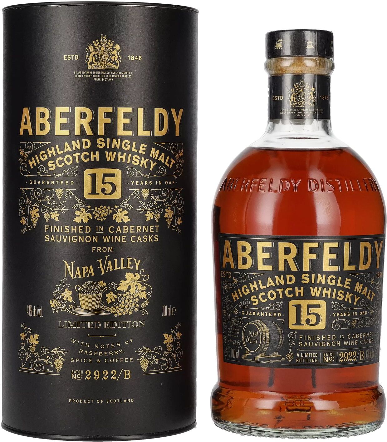 Aberfeldy 15 Years Old Red Wine Casks NAPA VALLEY 43% Vol. 0,7l in Geschenkbox