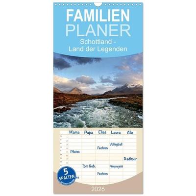 Familienplaner 2026 - Schottland - Land der Legenden mit 5 Spalten (Wandkalender, 21 x 45 cm) CALVENDO