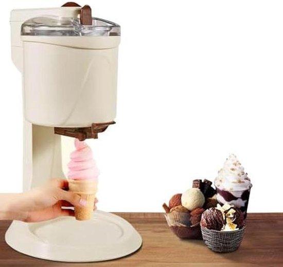 Eismaschine - Softeis-Maschine - Dessertzubereiter - Für die Zubereitung von Desserts - Halbautomatisch - 10 Minuten - 1000 ml - Weiß