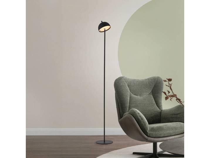 Schöner Wohnen SCHÖNER WOHNEN LED-Akku-Stehlampe Bellis, schwarz, IP54 dimmbar, schwarz, für Wohn- / Esszimmer, Metall, Skandinavisch