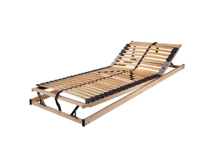 Verstellbarer Lattenrost Pluma KFG 100 x 210cm Außenholme & Leisten: Schichtholz Birke, naturbelassen Querholme: Massivholz Buche,