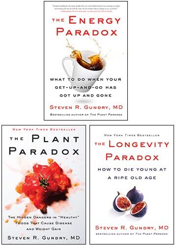 Harper Dr. Steven R Gundry MD 3 Books Collection Set (The Plant Paradox, The Longevity Paradox & The Energy Paradox)