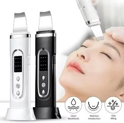 Uplift Essentials Ultrasonic Skin Scrubber Facial Cleansing Device b black With Box