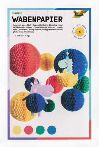 folia Wabenpapier "Basic", 21 x 33 cm, 4 Blatt
