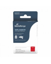 MEDIARANGE Schriftbandkassette weiß auf rot 8m x 12mm laminiert (MRBTZ435)
