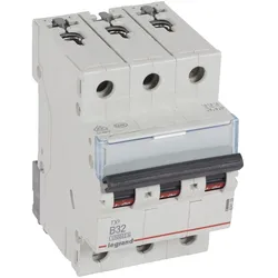Legrand 404129 TX3 Leitungsschutzschalter B-Charakteristik, 32A, 3-polig, 10kA, 400VAC, 3TE