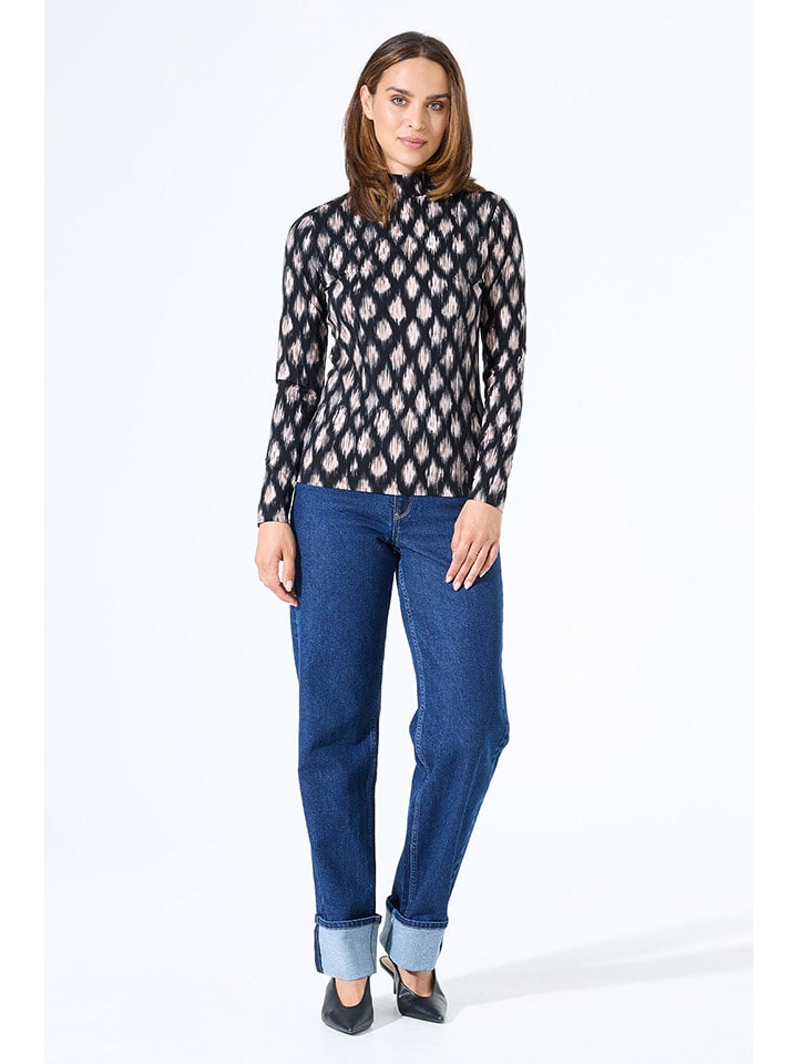 Garcia Longsleeve in Schwarz/ Beige - L