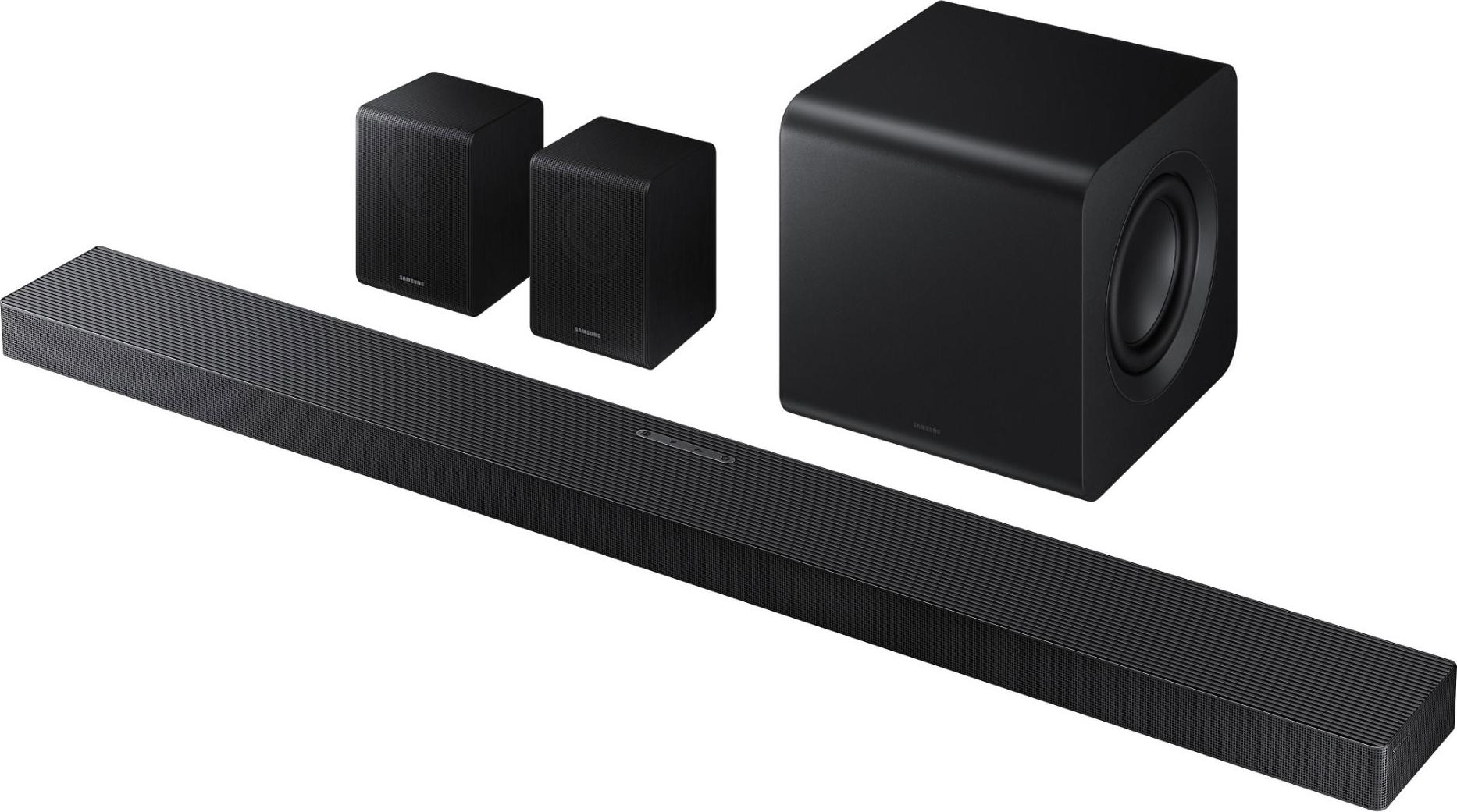 Samsung Q-series HW-QS750F, 5.1.2 Kanäle, Dolby Atmos, Dolby Digital 5.1, Dolby Digital Plus, Dolby TrueHD, Adaptiv, Game Pro, Standard, Surround Sound Erweiterung, Aktiver Subwoofer, Kabellos, Schwarz, Titan