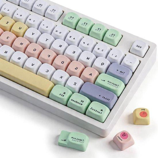 Magic Beans Wit Keycap Set - 130 Toetsen - Dye-Sub PBT Materiaal voor Gaming Setup