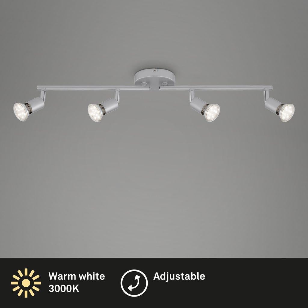 Briloner LED plafondspot met 4x GU10, 12W, verstelbaar, titaniumkleur