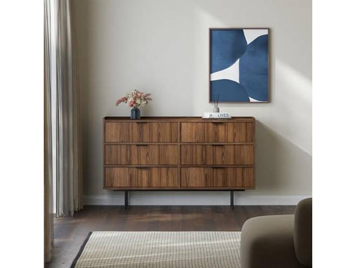 Chilly. Möbel Design Kommode Aura 150x90x40 cm - Modern Kommode mit Schubladen - Sideboard fur Wohnzimmer und Schlafzimmer - Dunkle Eiche Farbe