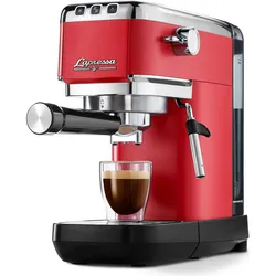 Tchibo Siebträger Espressomaschine „Lapressa“, Siebträgermaschine, Schwarz, Silber, Rot