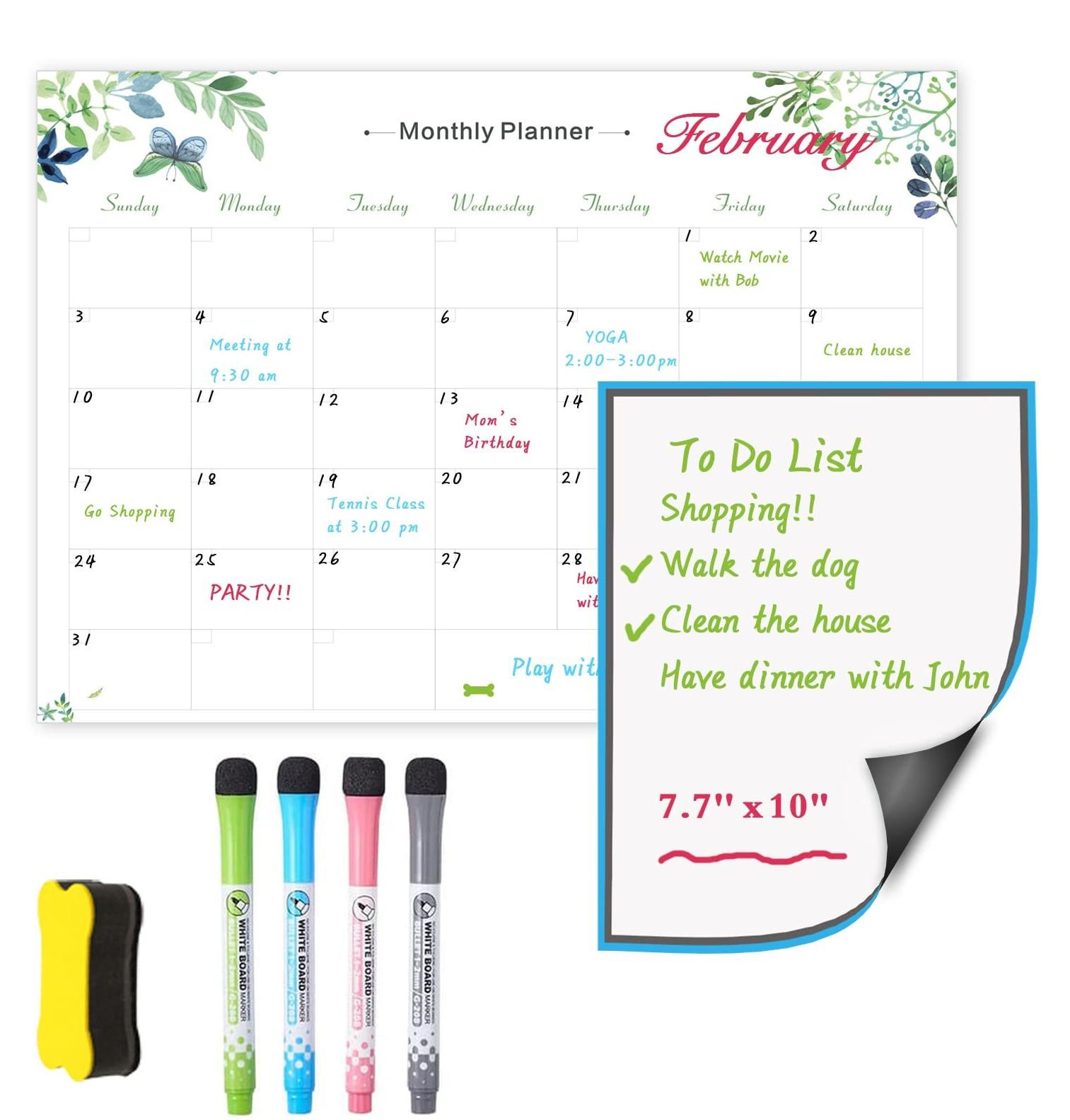 Magnetische Maandkalender voor de Koelkast met Markers
