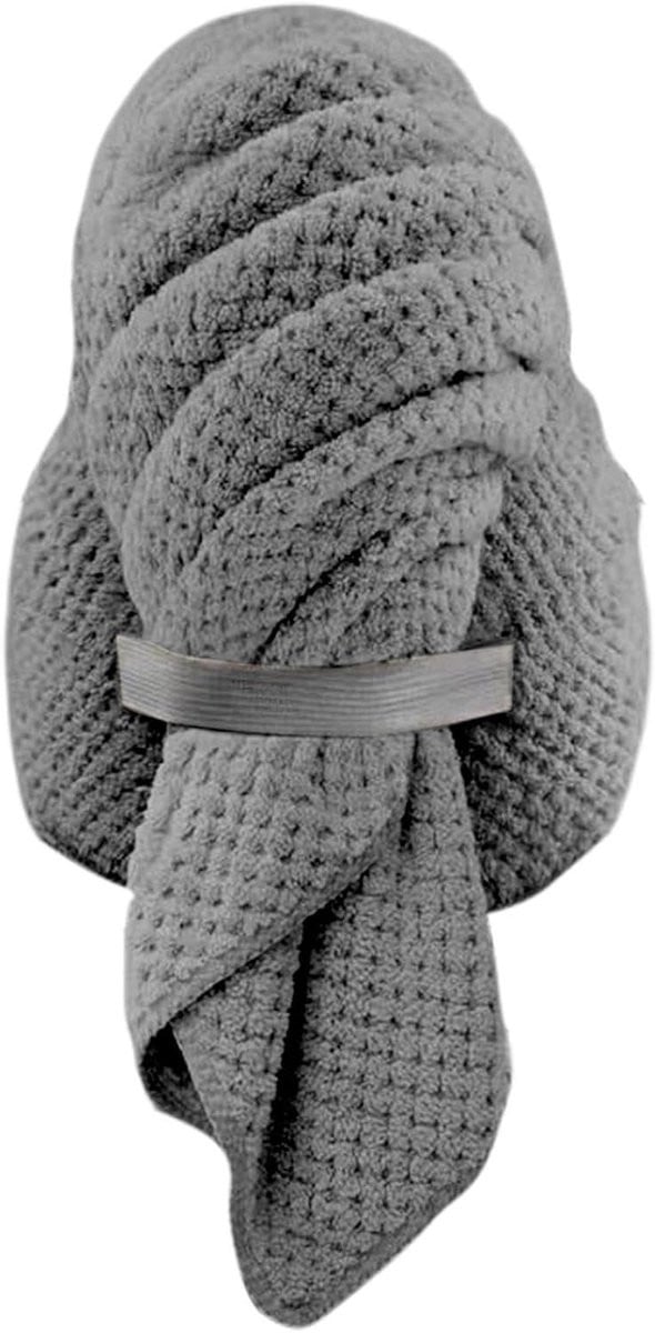 Grijs Microvezel Haarwikkel Haardroger Handdoek - Ultra Absorberend - 101 x 61 cm