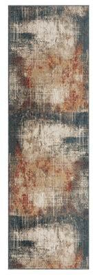 Porch & Den Hollis Distressed Sunset / Denim Abstract Area Rug
