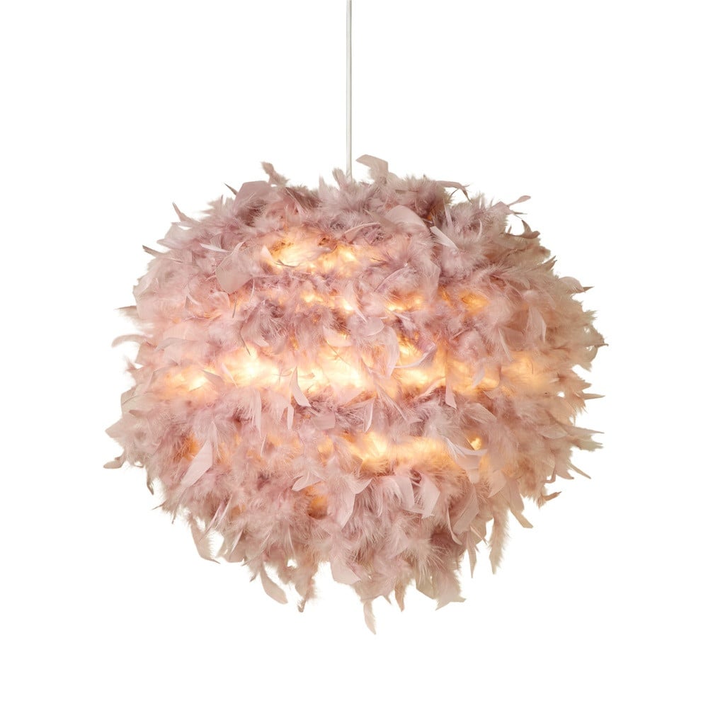 Searchlight Kate Roze Hanglamp met Veren en Textiel