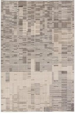Juniper Home Genteel Striped Gray/ Cream Area Rug