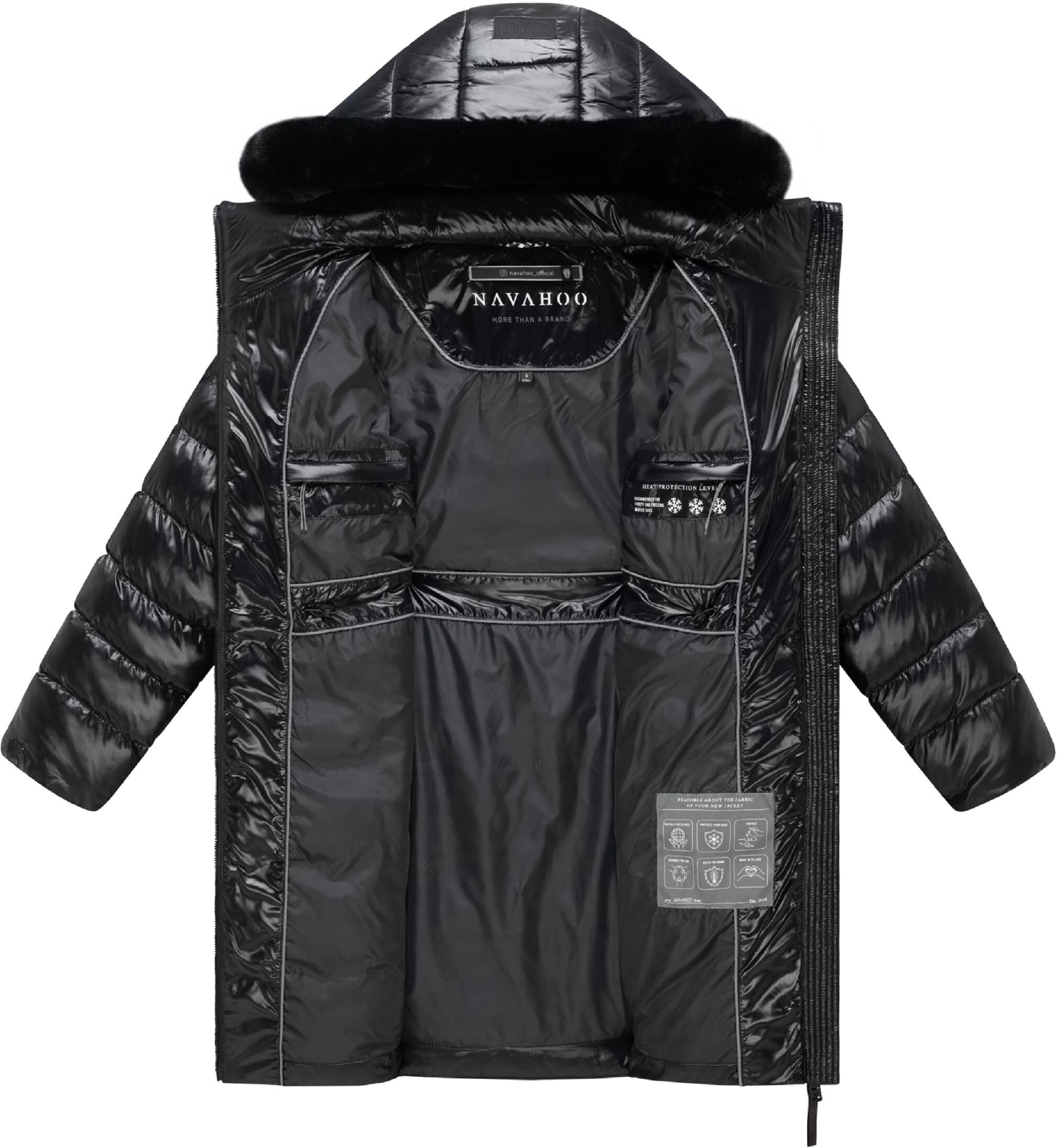 Steppmantel NAVAHOO "Steppmantel Lumeiaa 14", Damen, Gr. XS, schwarz, Mäntel Steppmantel