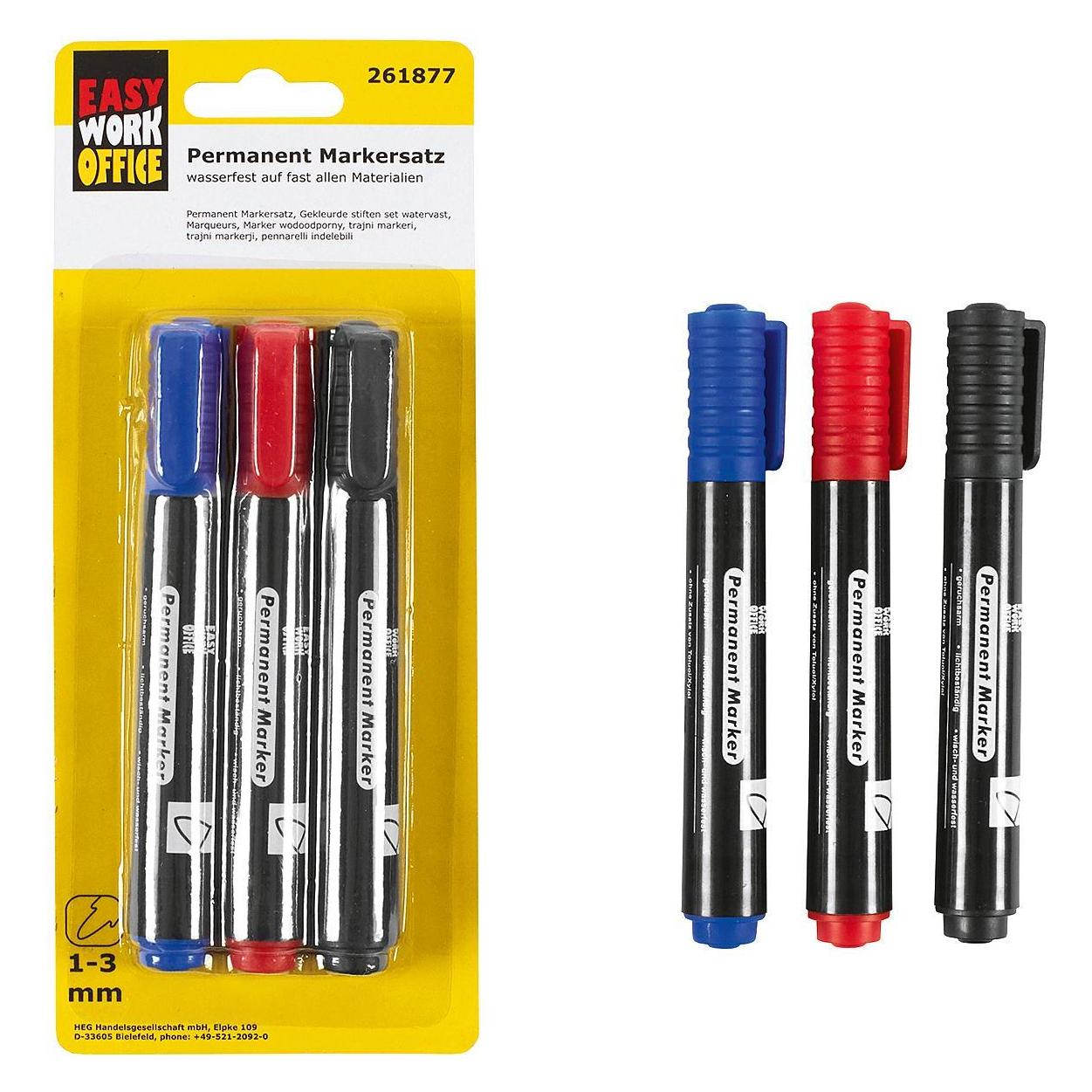 Easy Work Permanent Markerset (3x) (EASY WORK)