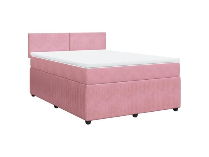 PUGYNBK Boxspringbett, Samt, Rosa, 140 x 190 cm Taschenfederkerne, atmungsaktiver Matratzenschoner, abnehmbarer Bezug, Lattenrost