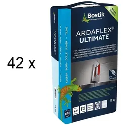 42 x Bostik Ardaflex Ultimate Microfaser Leicht Fliesenkleber-Dünnbettmörtel 15kg Sack