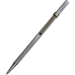 Wolfcraft Reißnadel 7985010, gerade, 150mm, mit Clip, für Metall, Glas, Stein