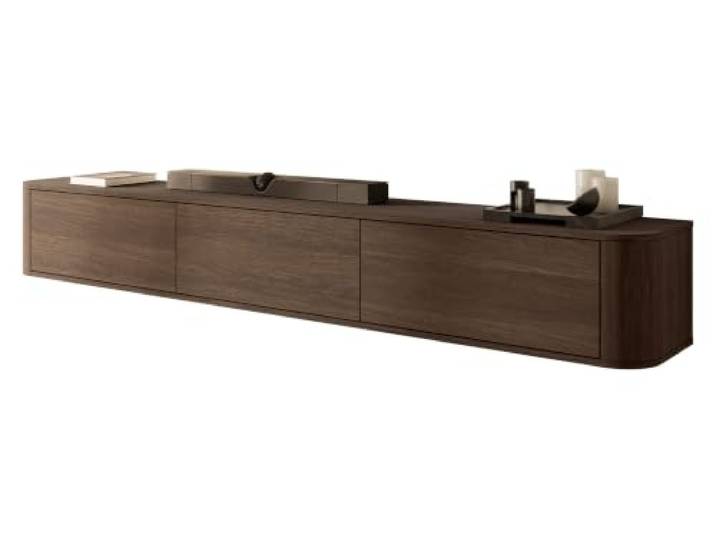 Mirjan24 TV Lowboard Hesofi, Griffloses Öffnungssystem, 3 Klappe/Tür, TV Board Sideboard, Unterschrank, Fernsehschrank, TV Tisch, Fernsehtisch (Eiche Dunin)