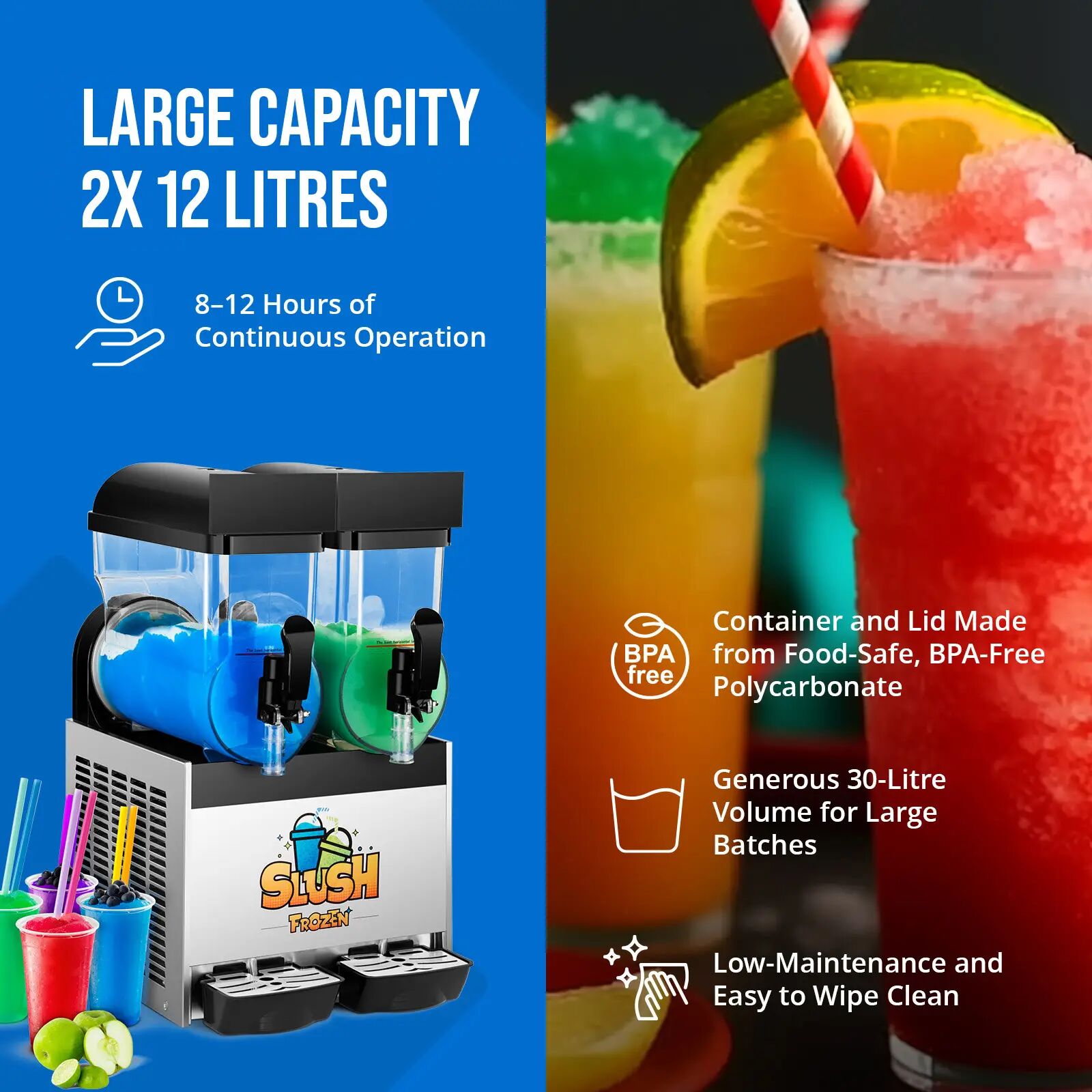 Royal Catering Slush-kone - 2 x 12 l RCSL 2/15