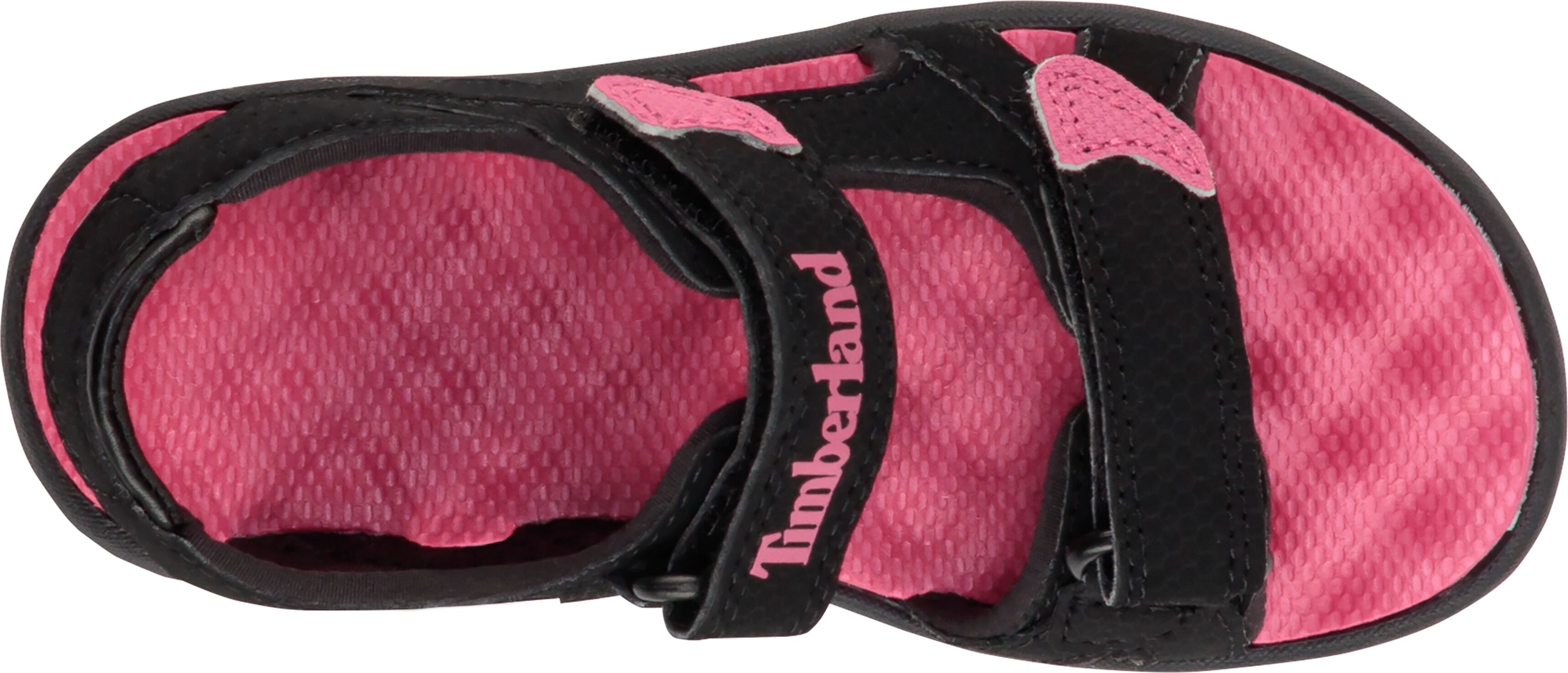 Sandale TIMBERLAND "PERKINS ROW BACKSTRAP SANDAL", Mädchen, Gr. 25 (8), atmungsaktiv, schwarz (noire), Synthetik, Schuhe Sandale, mit Klettverschluss noire 25 (8), atmungsaktiv