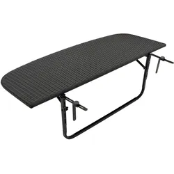 Balkonhängetisch 120x40cm, Metall + Polyrattan schwarz