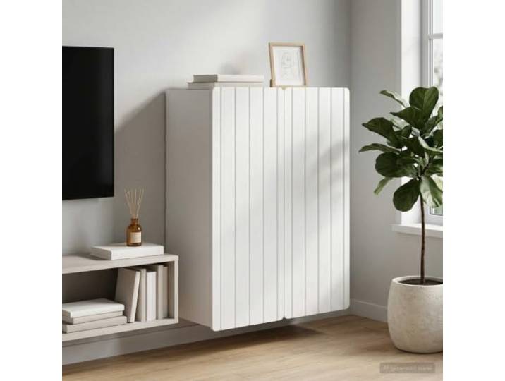 GPWERSDF Wandschrank Weiß 66 x 34,5 x 92 cm Holzwerkstoff Vintage Design, 90-Grad-Pendeltüren, Regalböden, wandmontierbar, pflegeleichte Oberfläche