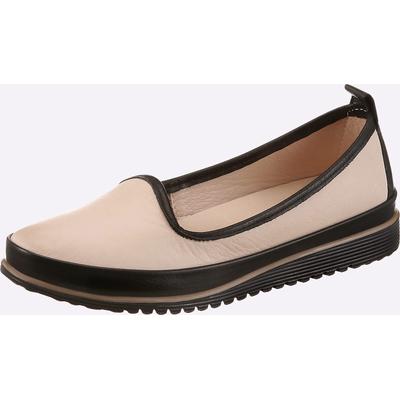 Slipper ANDREA CONTI, Damen, Gr. 38, Leder, beige (creme, schwarz), Glattleder, Leder, Rindsleder, Schuhe Slipper